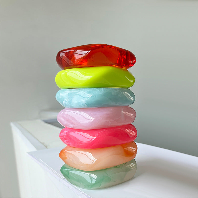 Colorful Multi-color Square Acrylic Bracelet