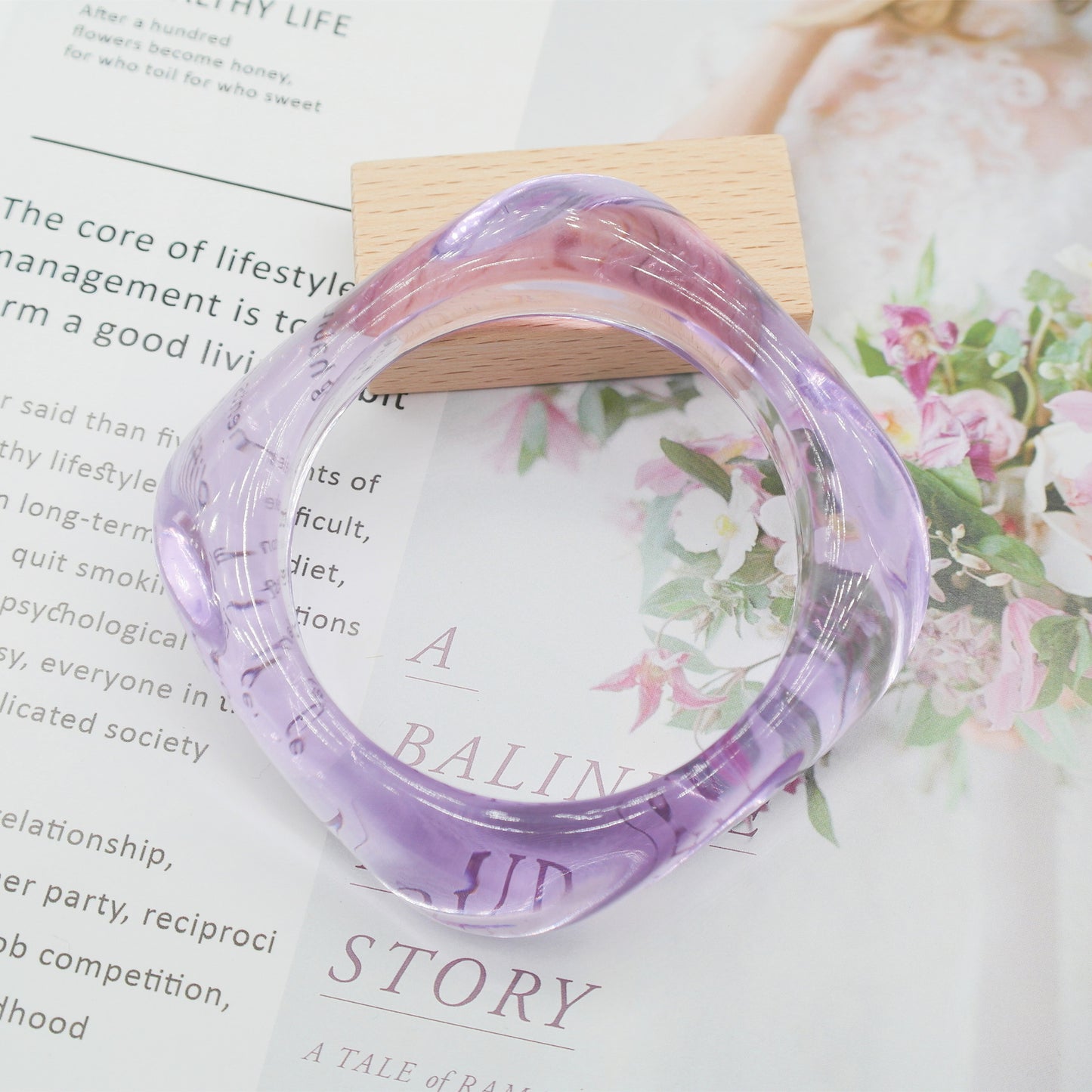 Marbling Acrylic Bracelet Shaped Irregular Square