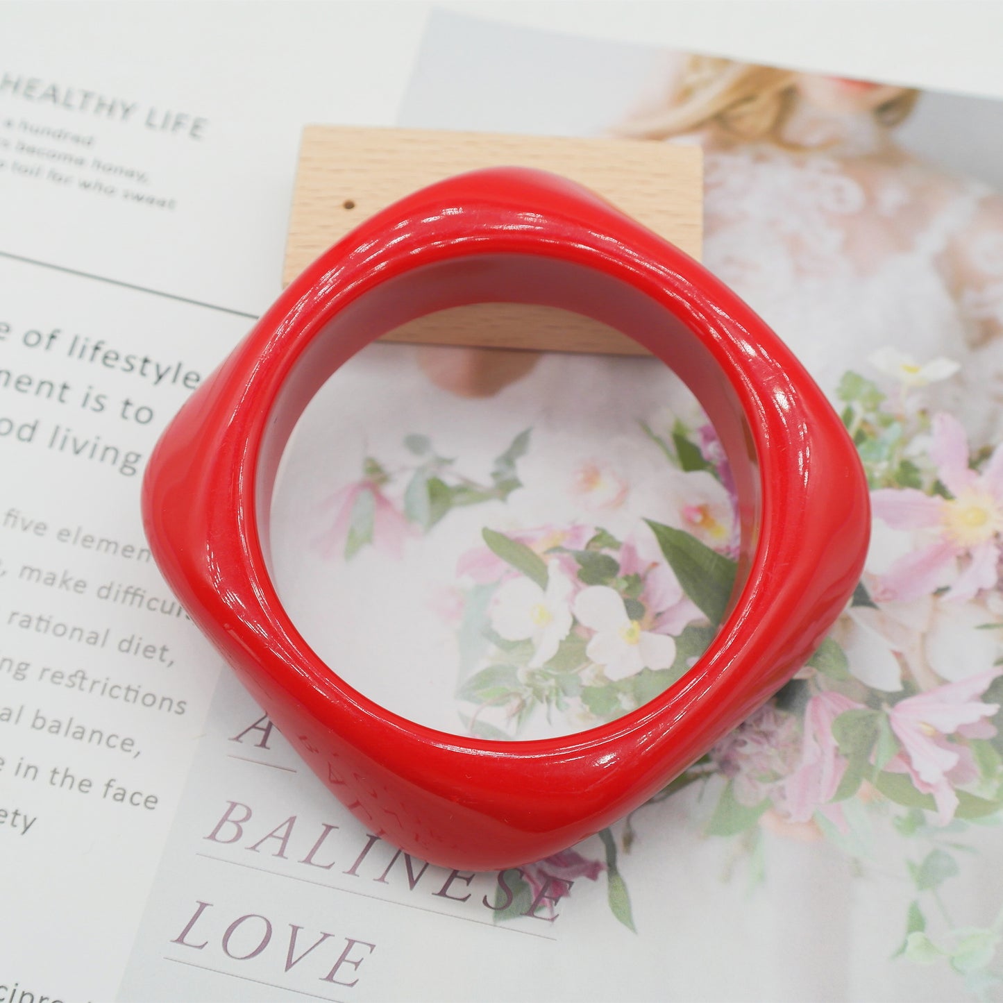 Marbling Acrylic Bracelet Shaped Irregular Square