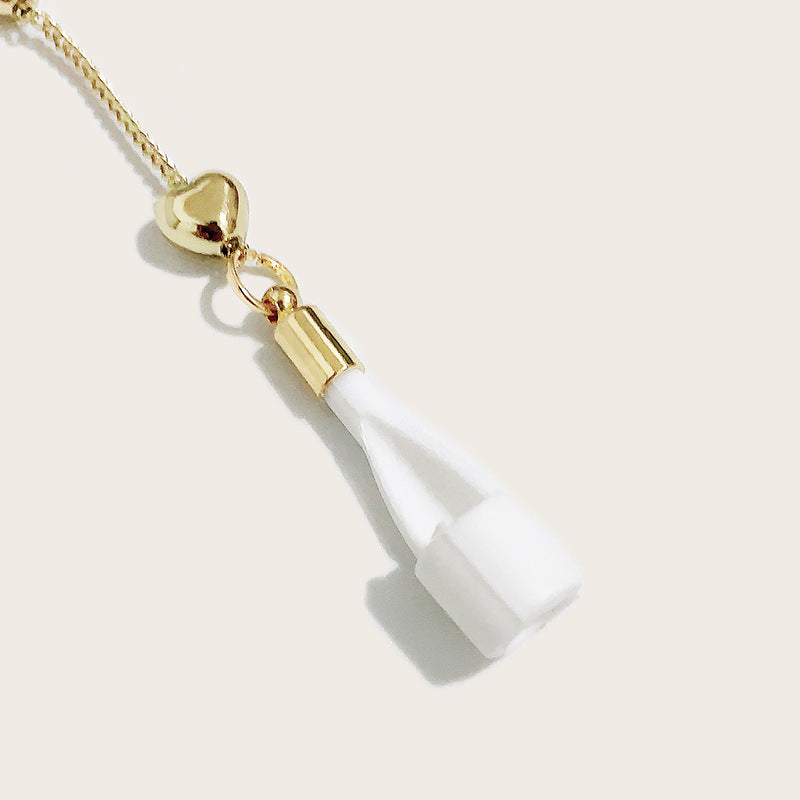 Gold Heart Chain Ear Clip Bluetooth Headset Anti-Lost