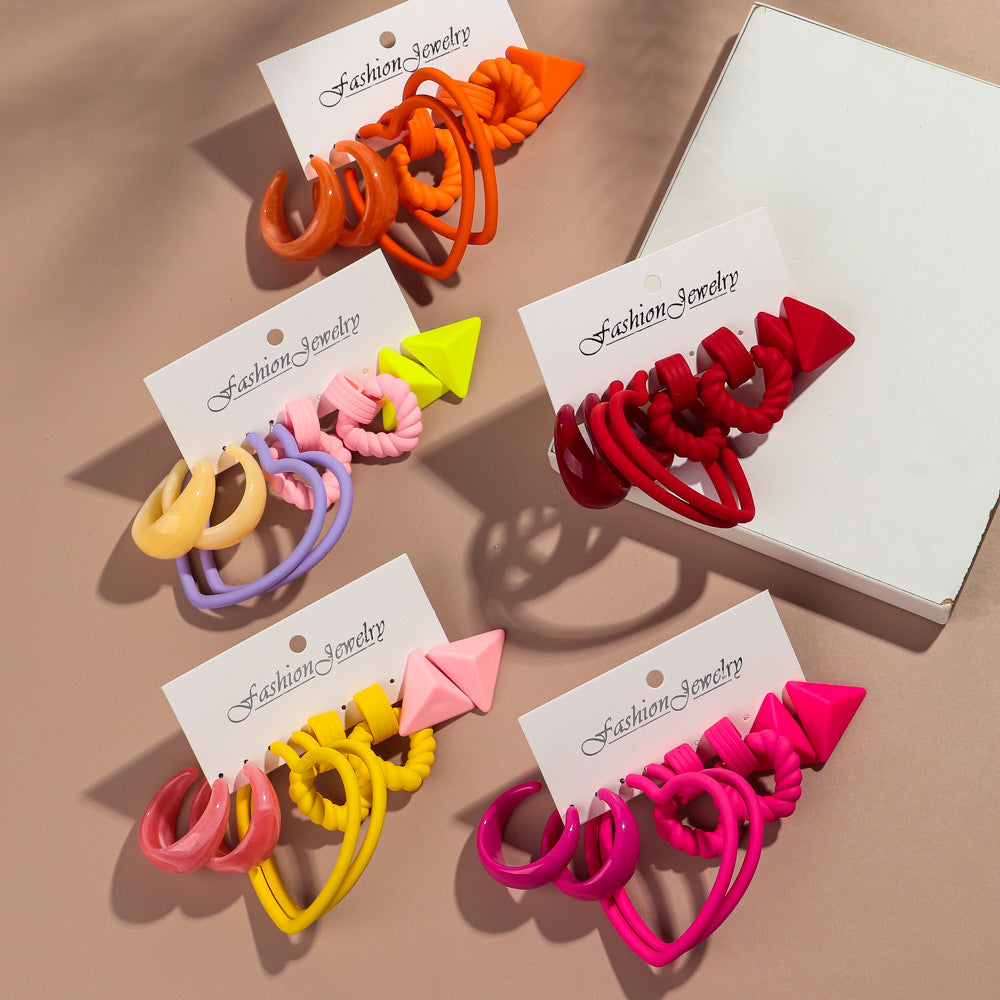 Creative Acrylic Earring Set For Women