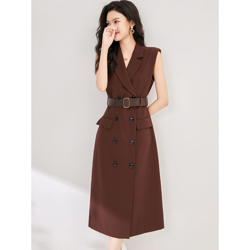Simple And Versatile Slim-fit Sleeveless Blazer Dress