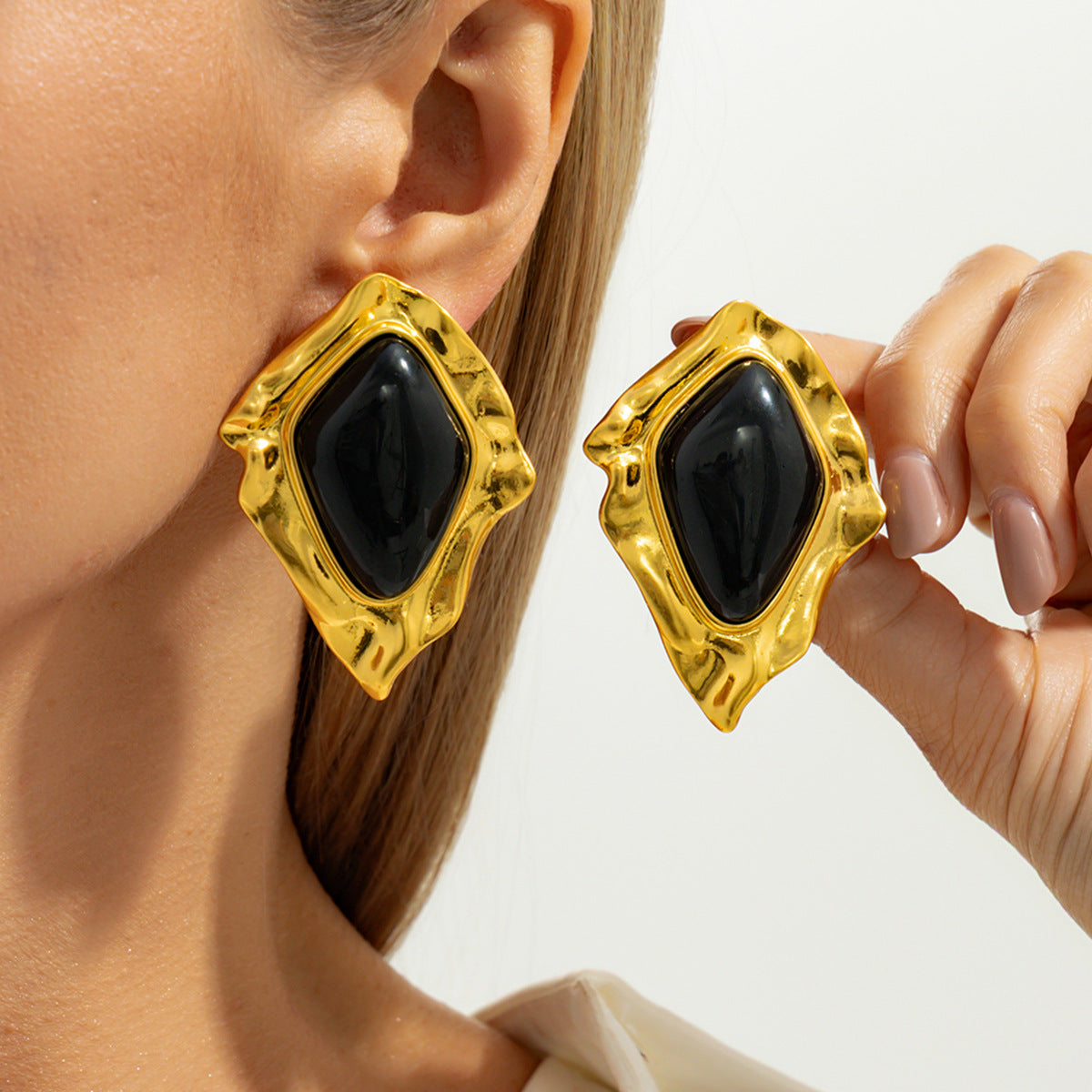 Retro Gemstone Pendant Earrings For Women