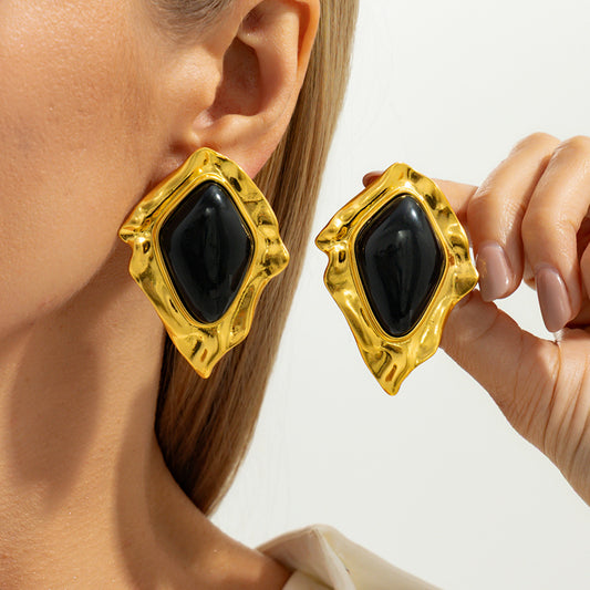 Retro Gemstone Pendant Earrings For Women