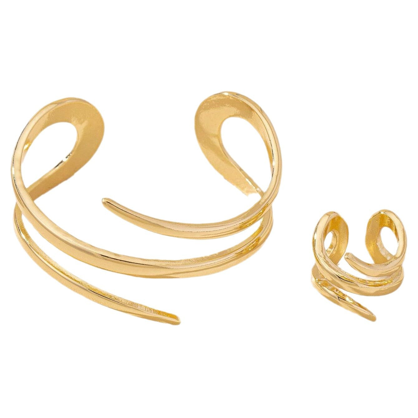 Hollow Water Drops Line Open Ring Fashion Simple