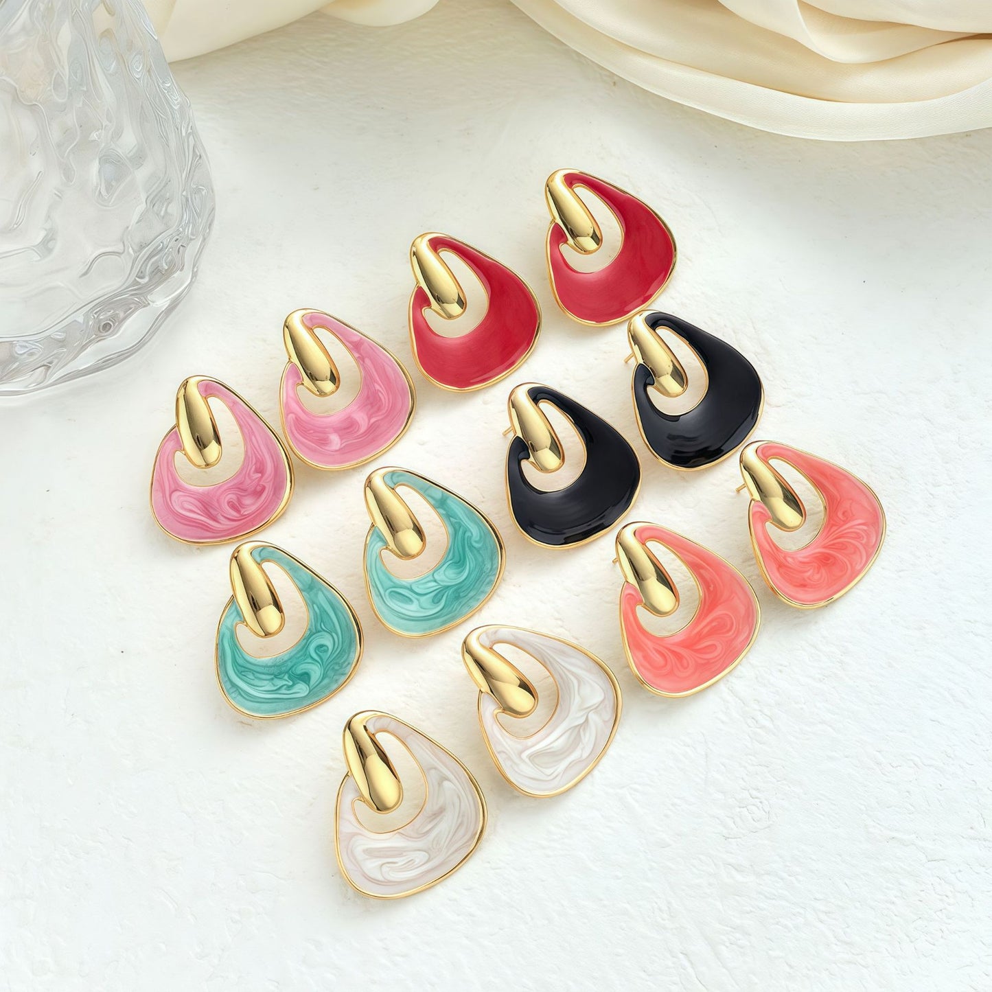 Retro Stainless Steel Color-Lasting Earrings For Women