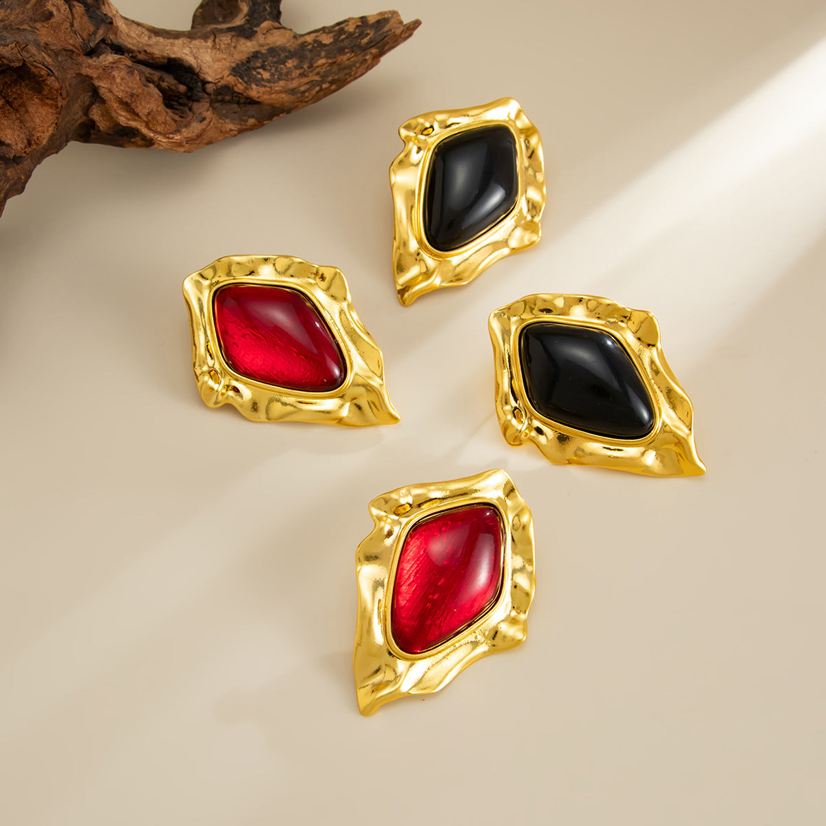 Retro Gemstone Pendant Earrings For Women