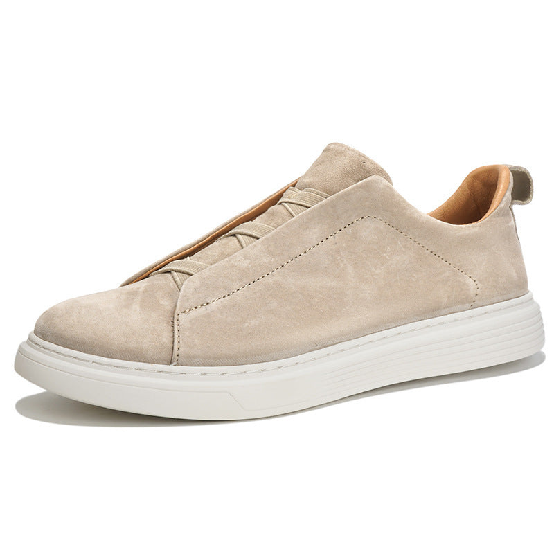 Men's Elastic No-Tie White Casual Sneakers