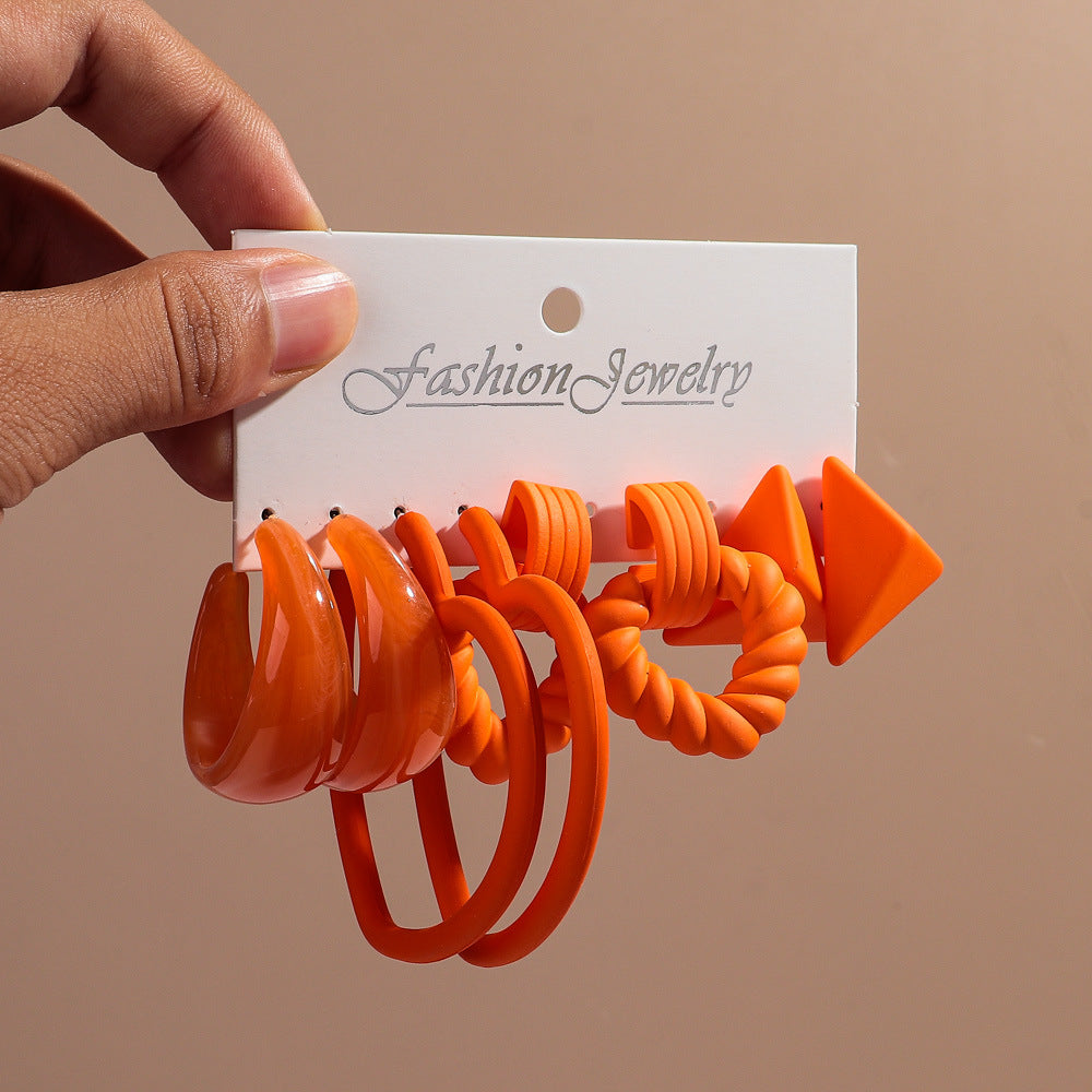 Creative Acrylic Earring Set For Women