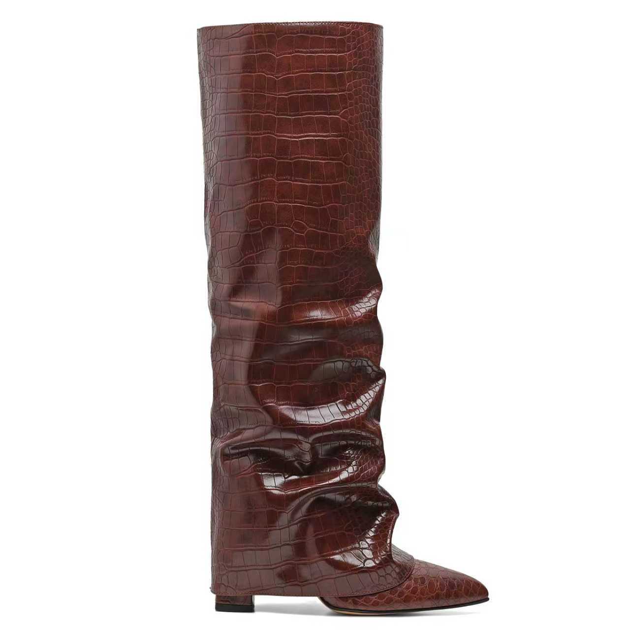 Womens Chunky-Heel High-Top Boots New AutumnWinter
