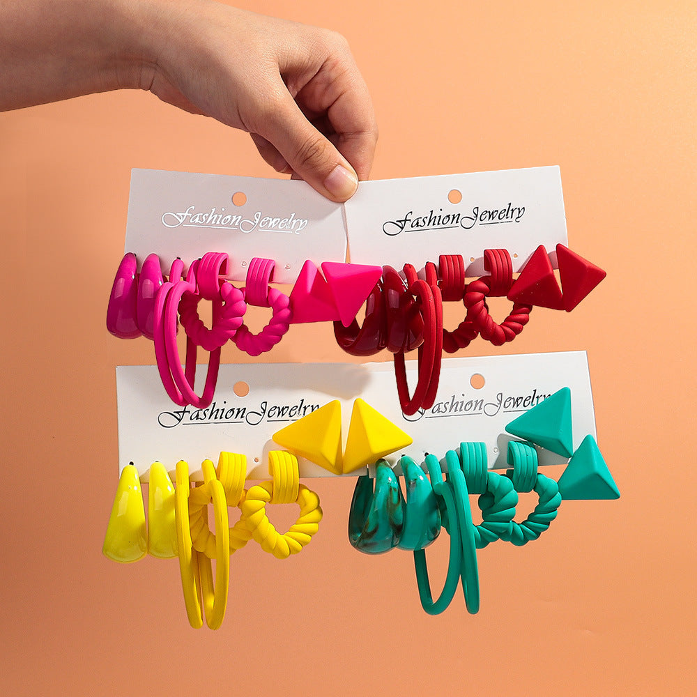 Creative Acrylic Earring Set For Women