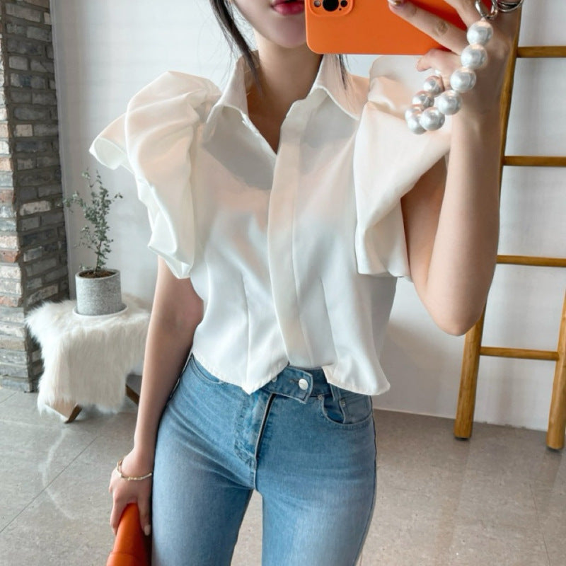 Korean-style Loose Short Blouse For Women