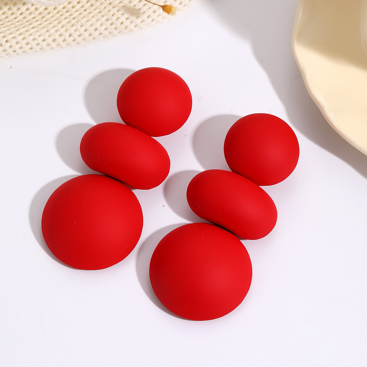 Colored Spray-painted Round Bun Earrings