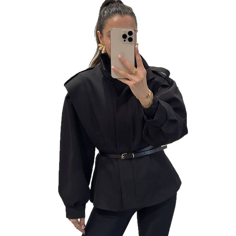 Fashion Women's Irregular Short Trench Coat