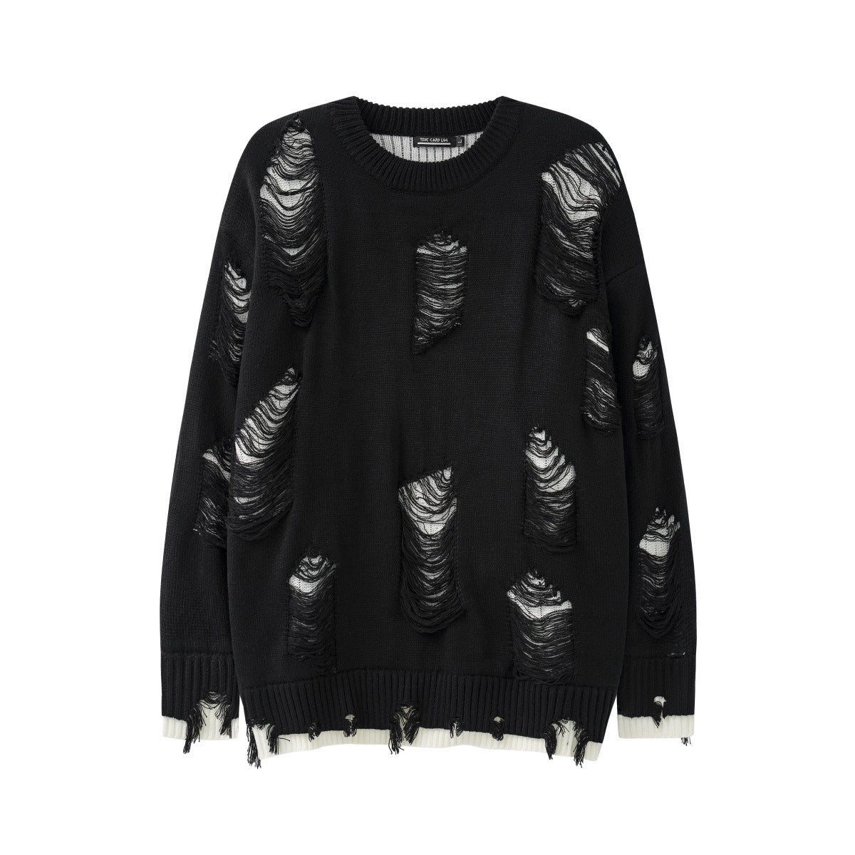 Men and Women Fake Two-piece Hole Oversize Design Sense Idle Style Couple Sweater
