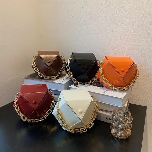 Niche Crossbody Korean Style One-shoulder Women's Fashion Three-dimensional Diamond-shaped Chain Handbag