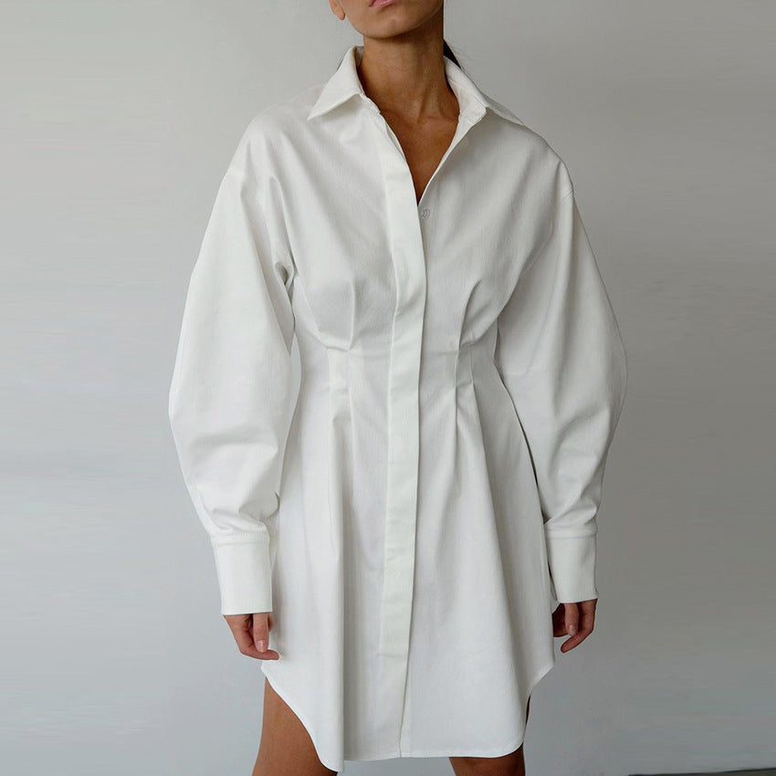 Long Sleeved Slim Dress With Waisted Temperament
