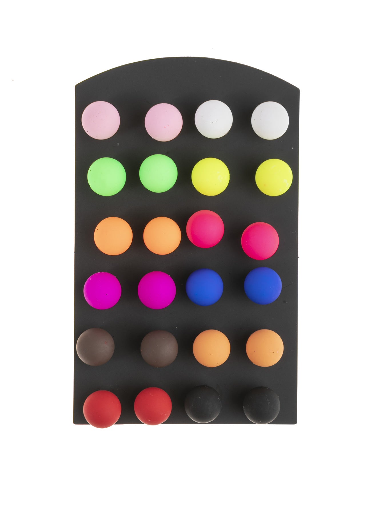 Popular Round Colorful Creative Resin Stud Earrings 12 Pairs Per Card