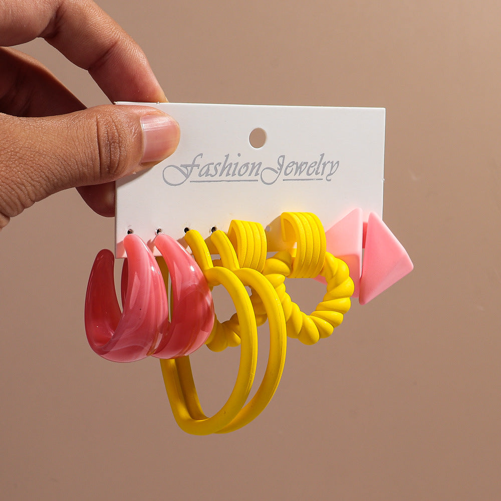 Creative Acrylic Earring Set For Women