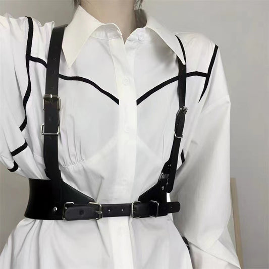 Women's Punk Suspenders With Skirt Girdle Belt