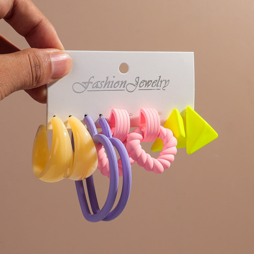 Creative Acrylic Earring Set For Women