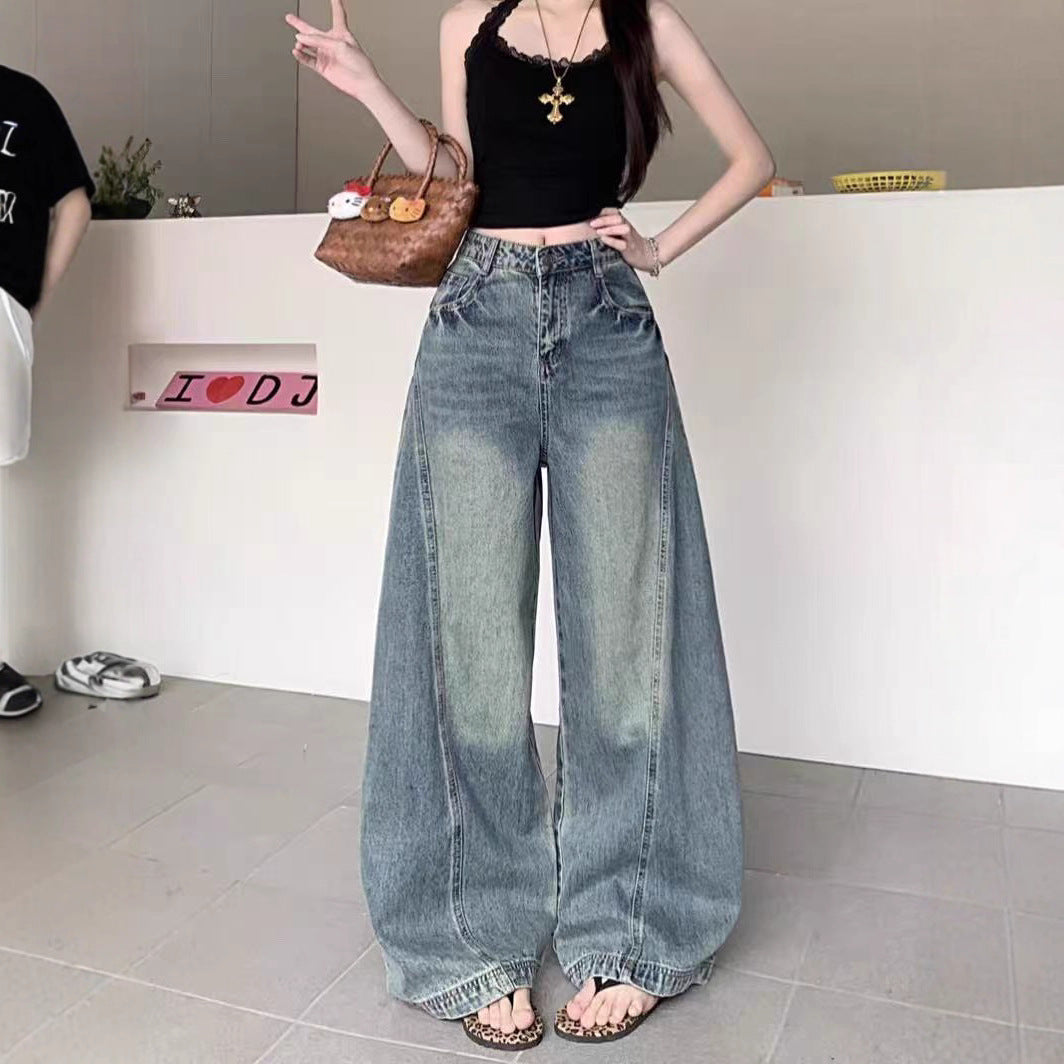 Women's Retro Loose-Fit Slimming Draping Wide-Leg Pants