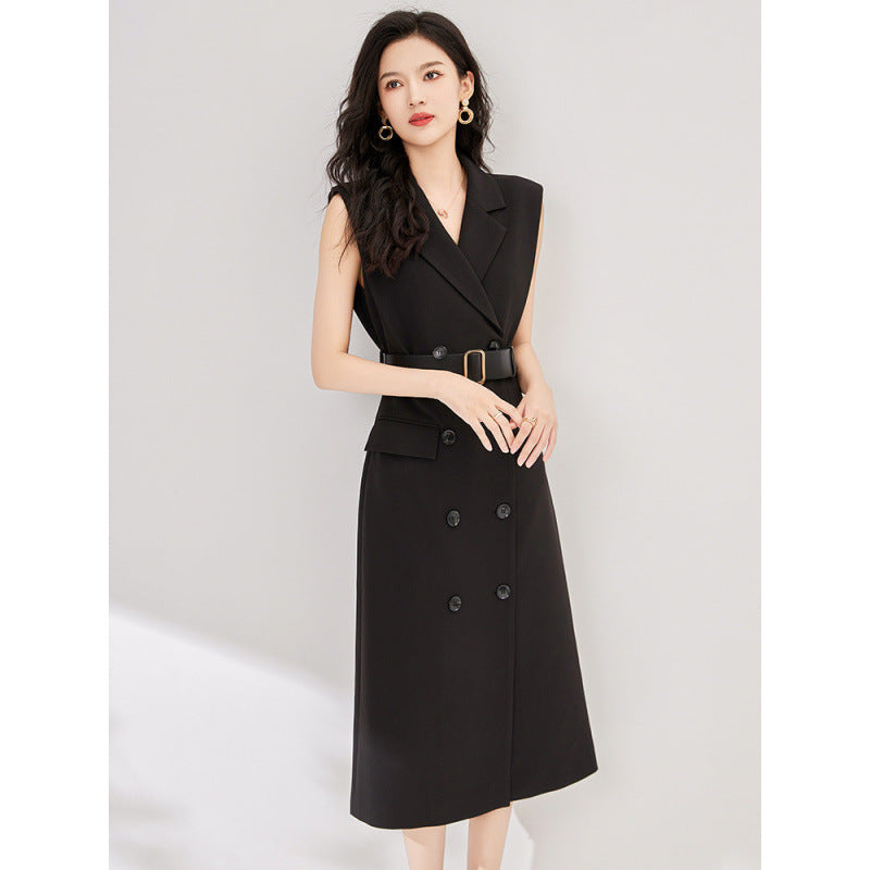 Simple And Versatile Slim-fit Sleeveless Blazer Dress