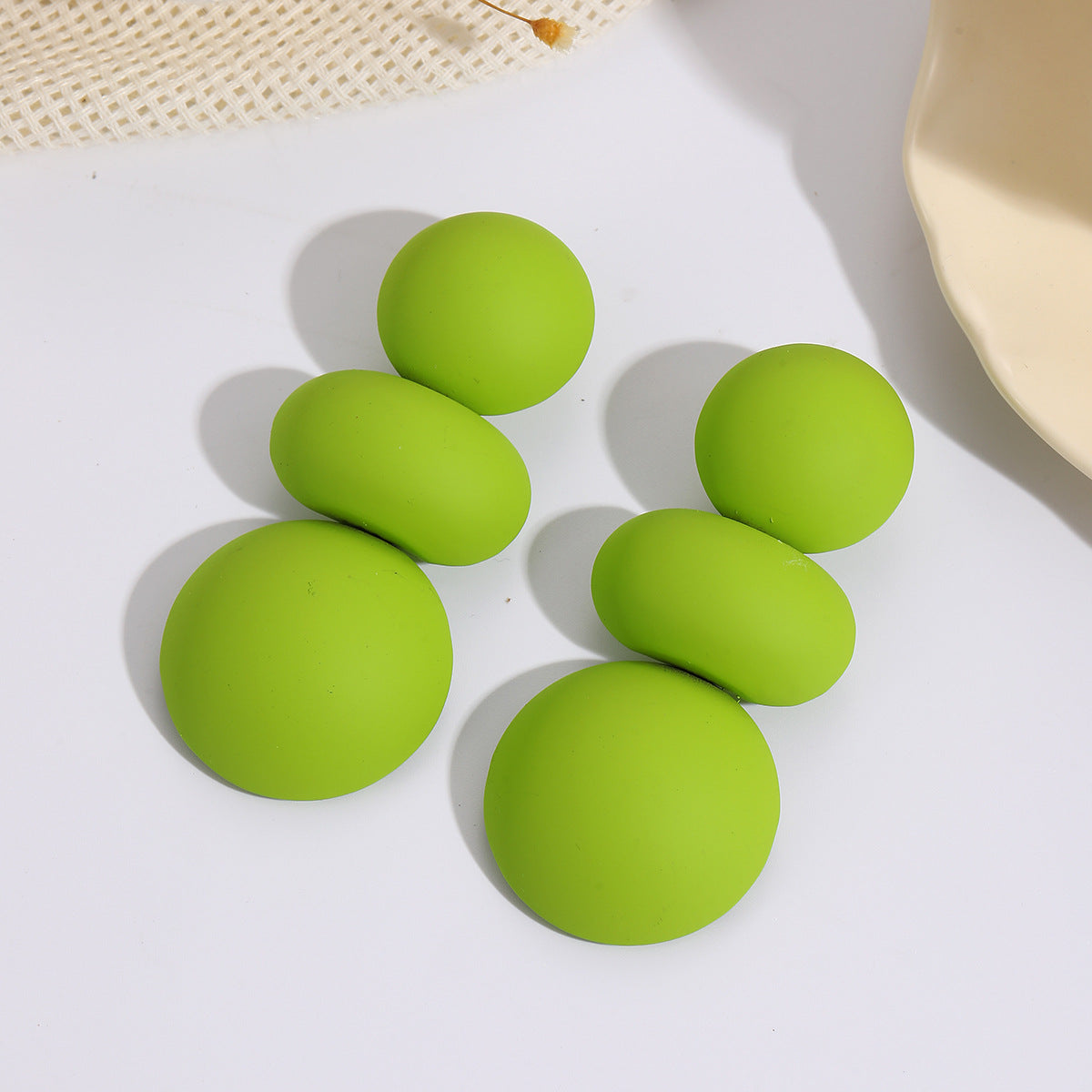 Colored Spray-painted Round Bun Earrings