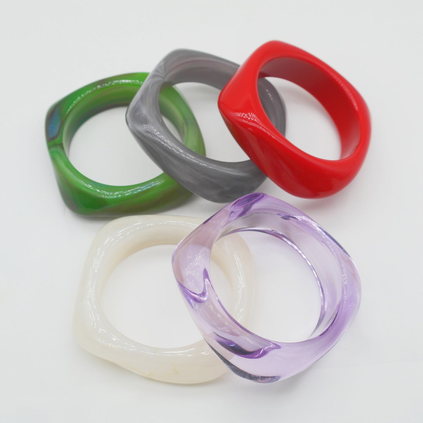 Marbling Acrylic Bracelet Shaped Irregular Square