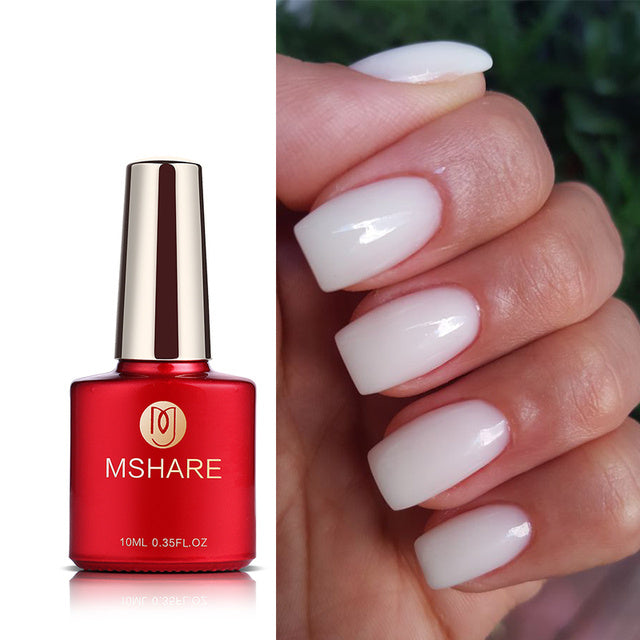 MSHARE Milky White Builder Nail Extension Gel Self Leveling