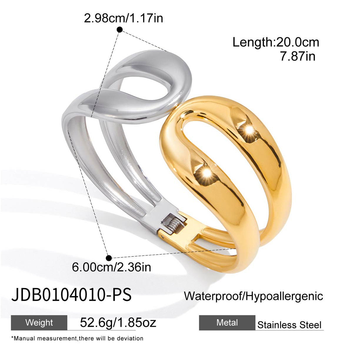 Stainless Steel Double-layer Spring Open Bracelet