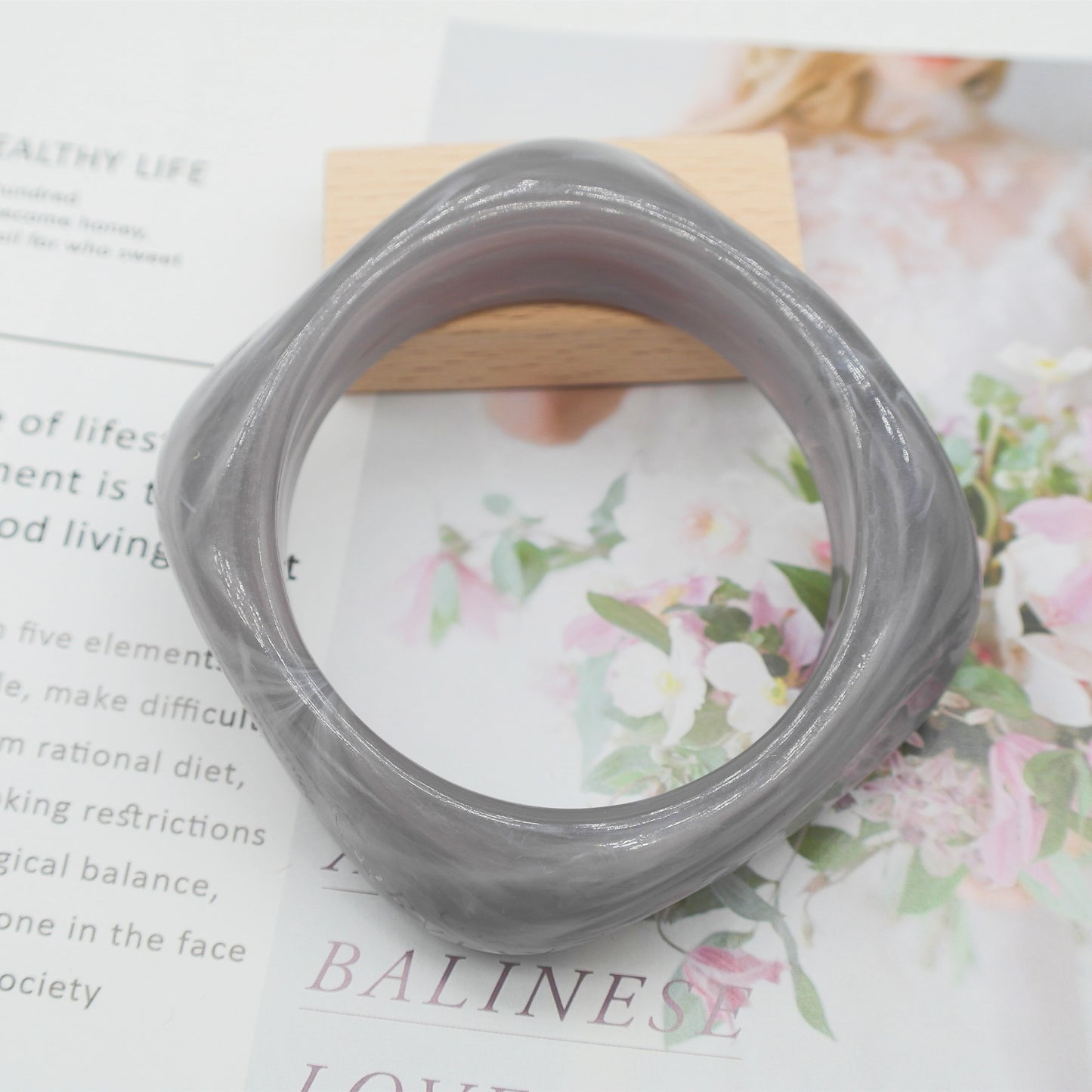 Marbling Acrylic Bracelet Shaped Irregular Square