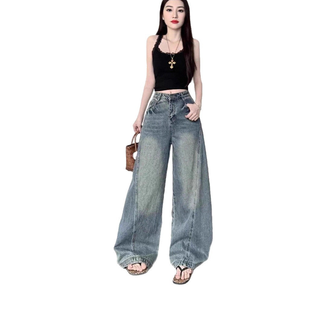 Women's Retro Loose-Fit Slimming Draping Wide-Leg Pants