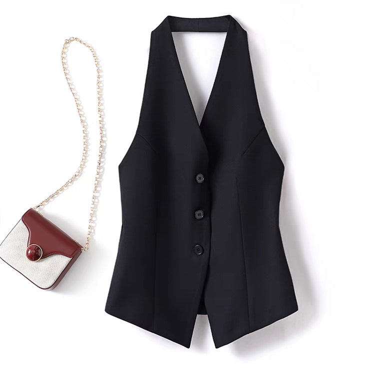 ZARA COLLECTION Halter Suit Vest Sleeveless Vest For Women