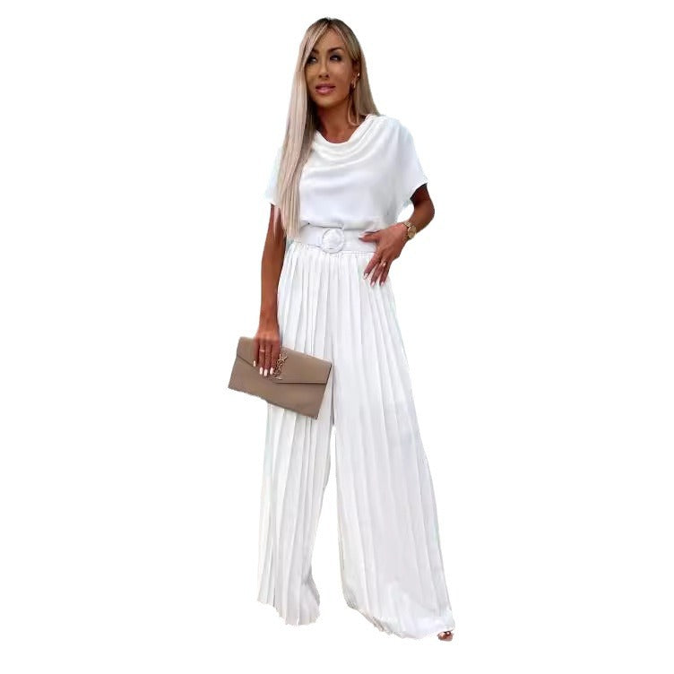 Fashion Jumpsuit Belt Solid Color Women's Clothing