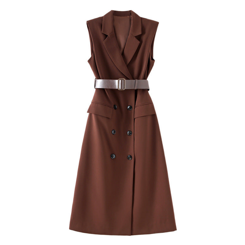 Simple And Versatile Slim-fit Sleeveless Blazer Dress