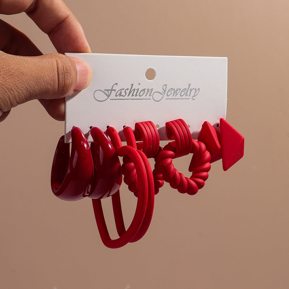 Creative Acrylic Earring Set For Women