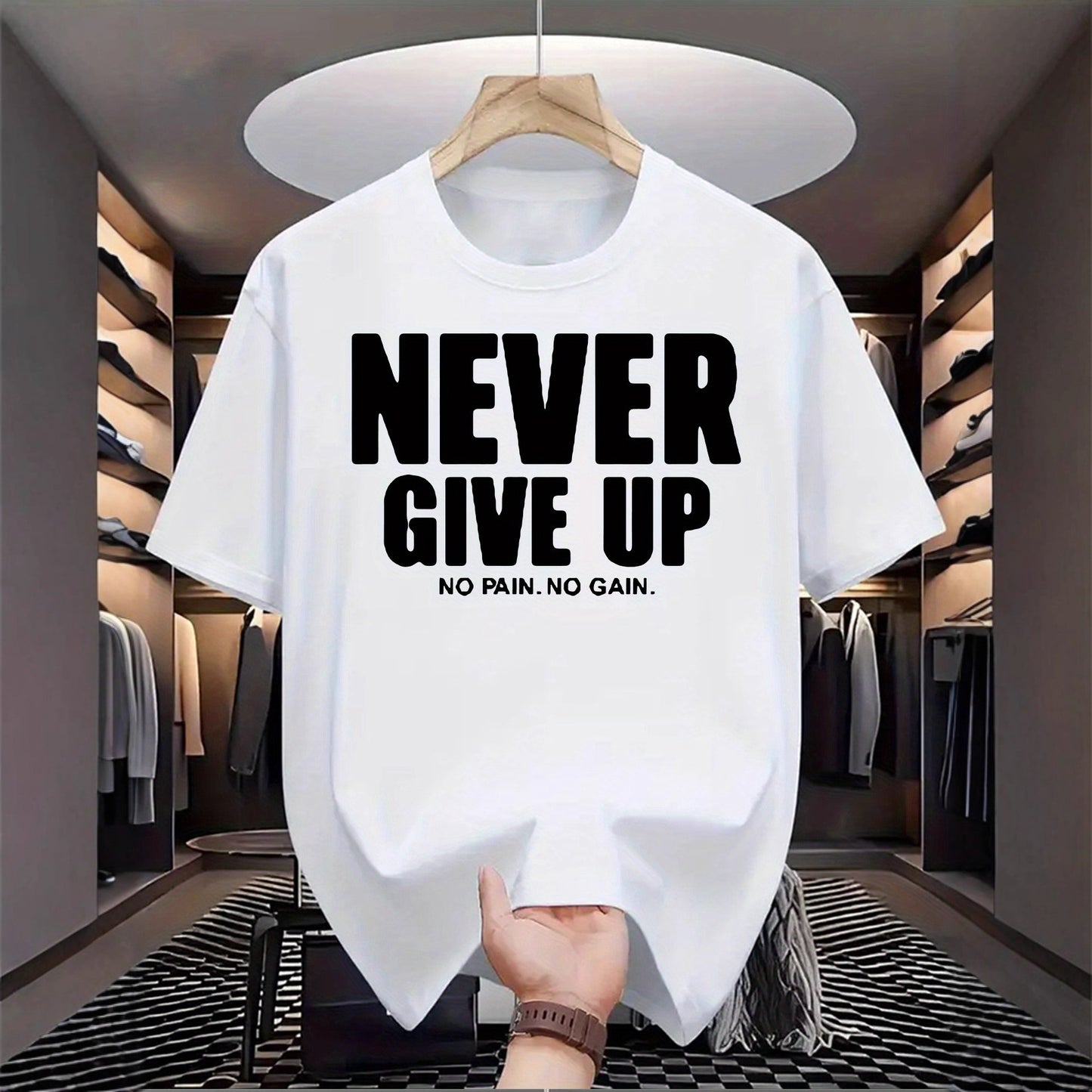 Men and Women Casual Letter-print Crew-neck Versatile Short-sleeve Top