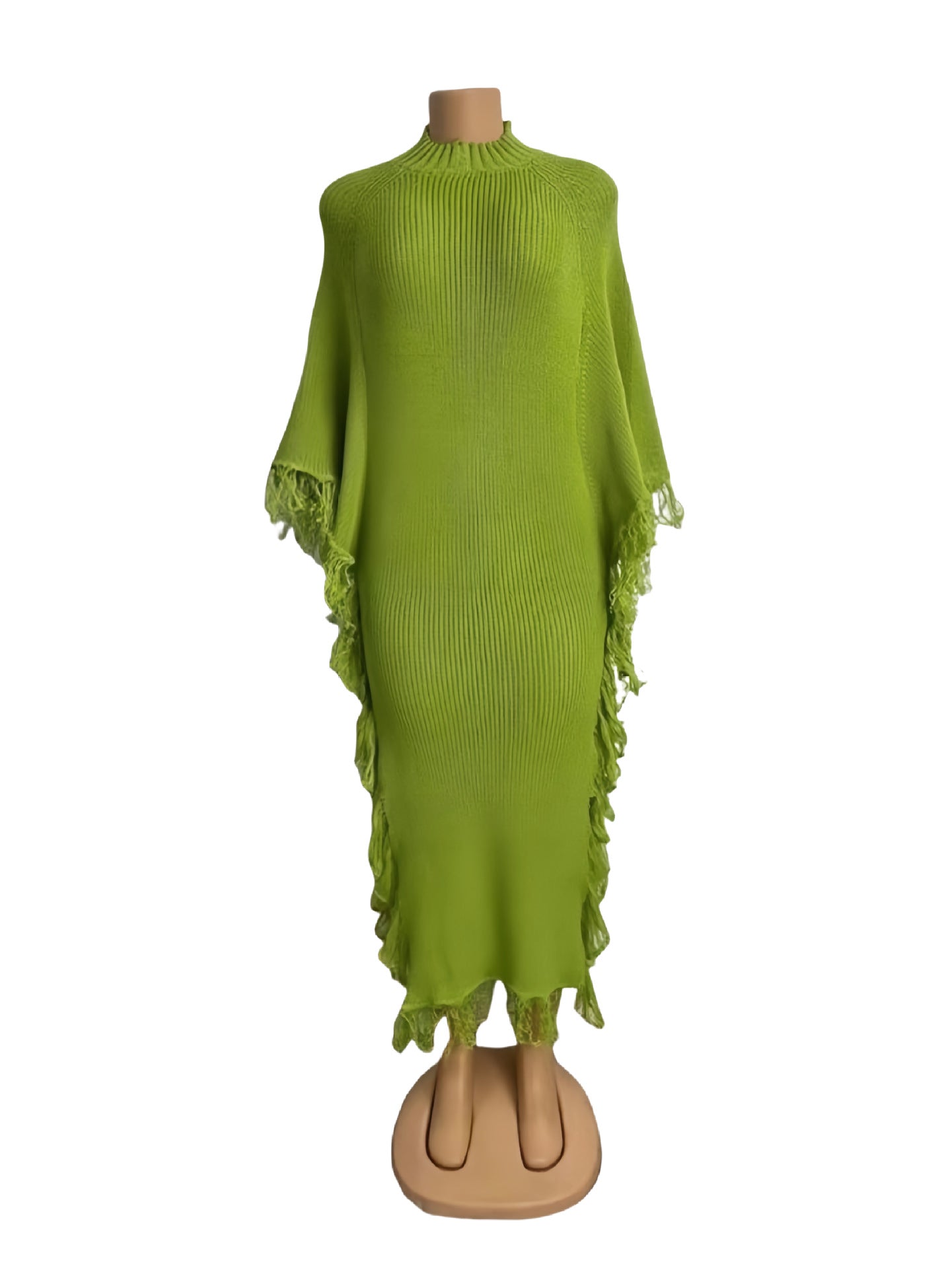 European And American High-neck Bat-sleeve Slit Pencil Skirt