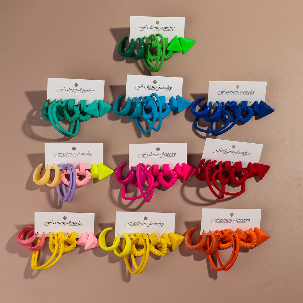 Creative Acrylic Earring Set For Women