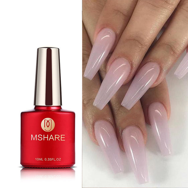 MSHARE Milky White Builder Nail Extension Gel Self Leveling