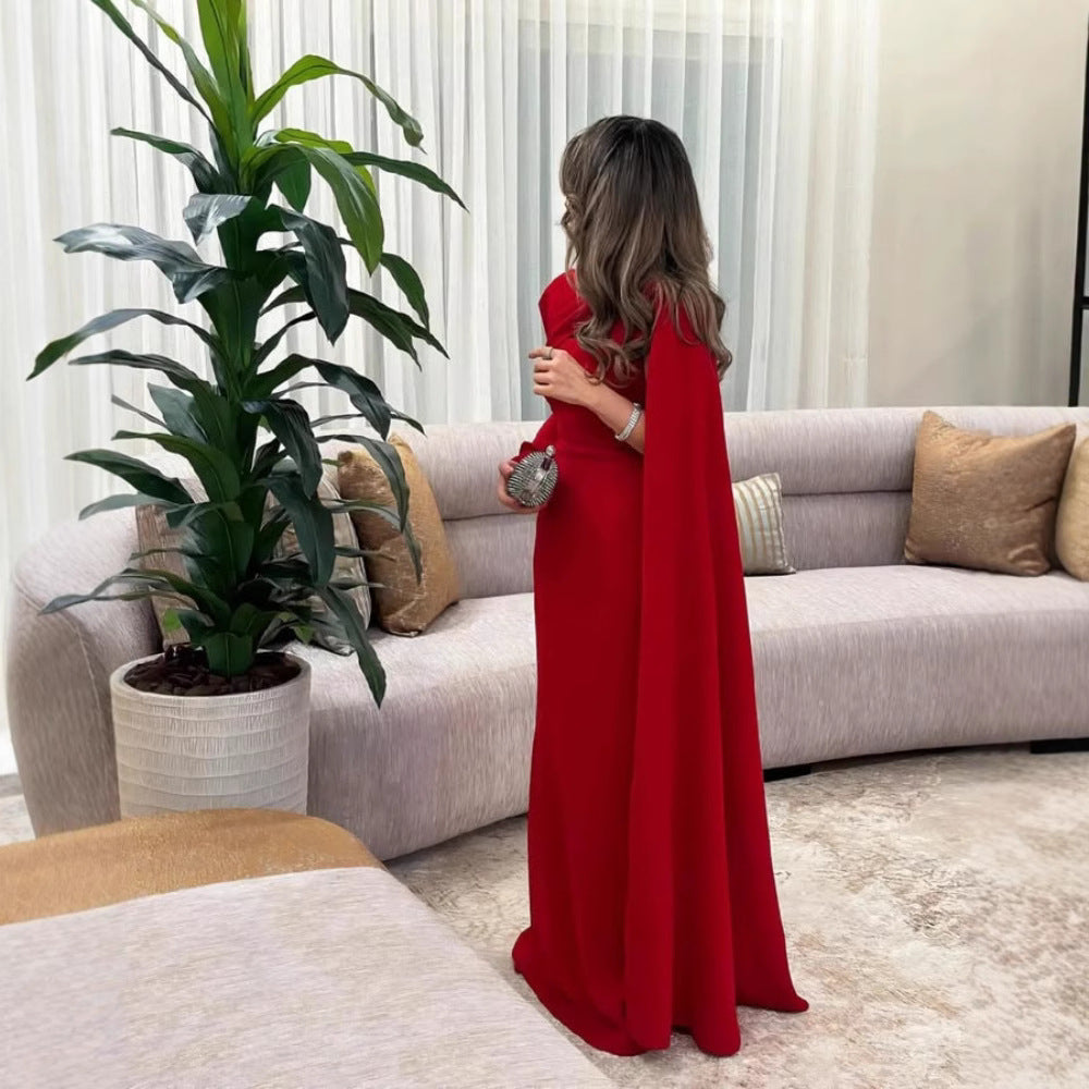 Women's Sexy Sheath One-Shoulder Dress With Flowing Ribbons