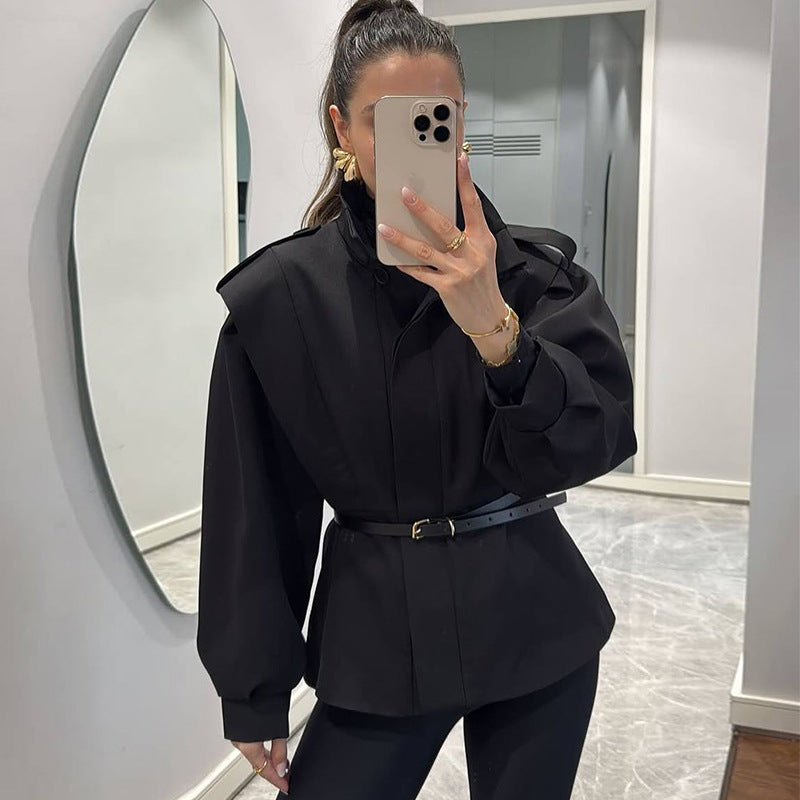 Fashion Women's Irregular Short Trench Coat