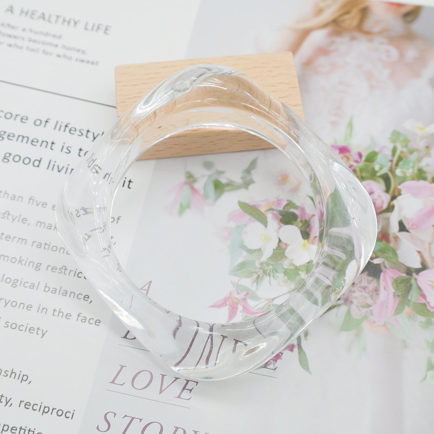 Marbling Acrylic Bracelet Shaped Irregular Square