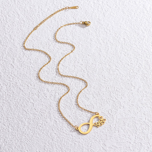 Stainless Steel Infinite Symbol Love Eight-character Necklace