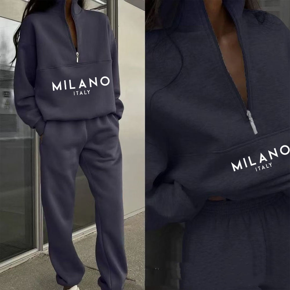 Women's Fashion Printed Hoodie Suit