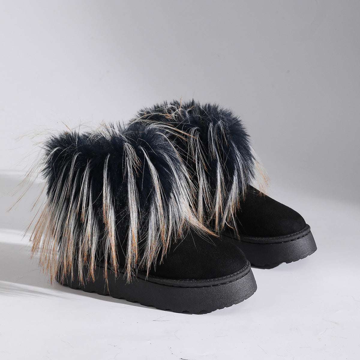 Womens Insulated Snow Boots With Fleece Lining, Thick Sole, And Furry Shaft