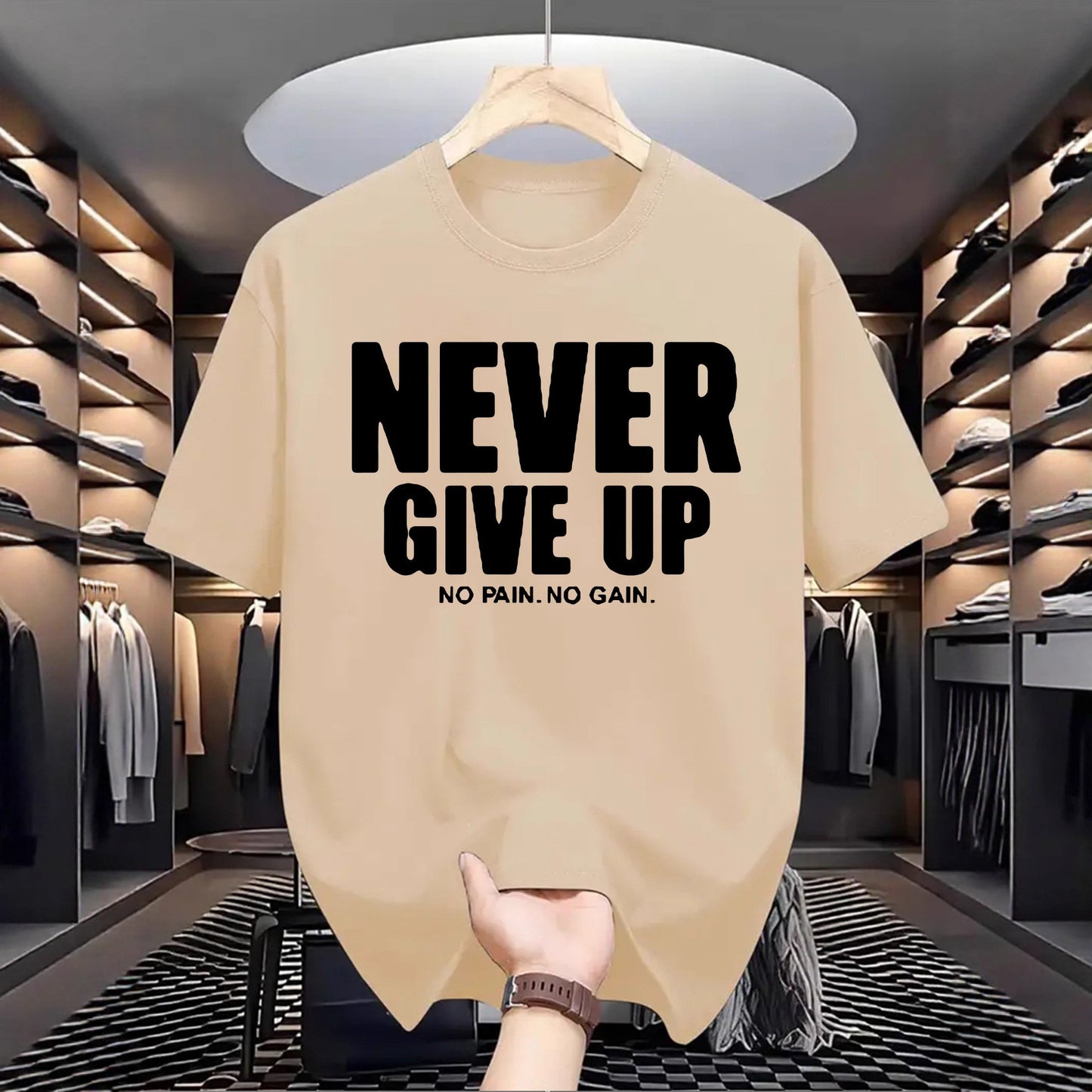 Men and Women Casual Letter-print Crew-neck Versatile Short-sleeve Top