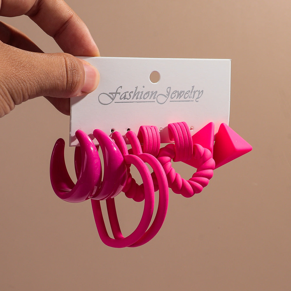 Creative Acrylic Earring Set For Women