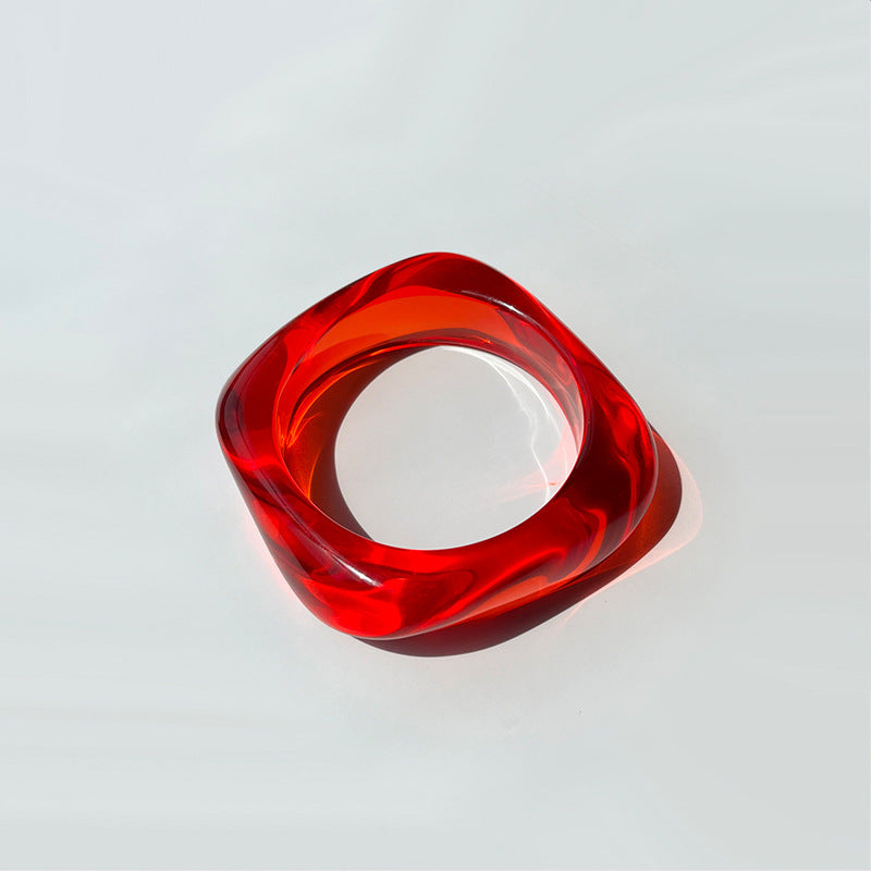 Colorful Multi-color Square Acrylic Bracelet